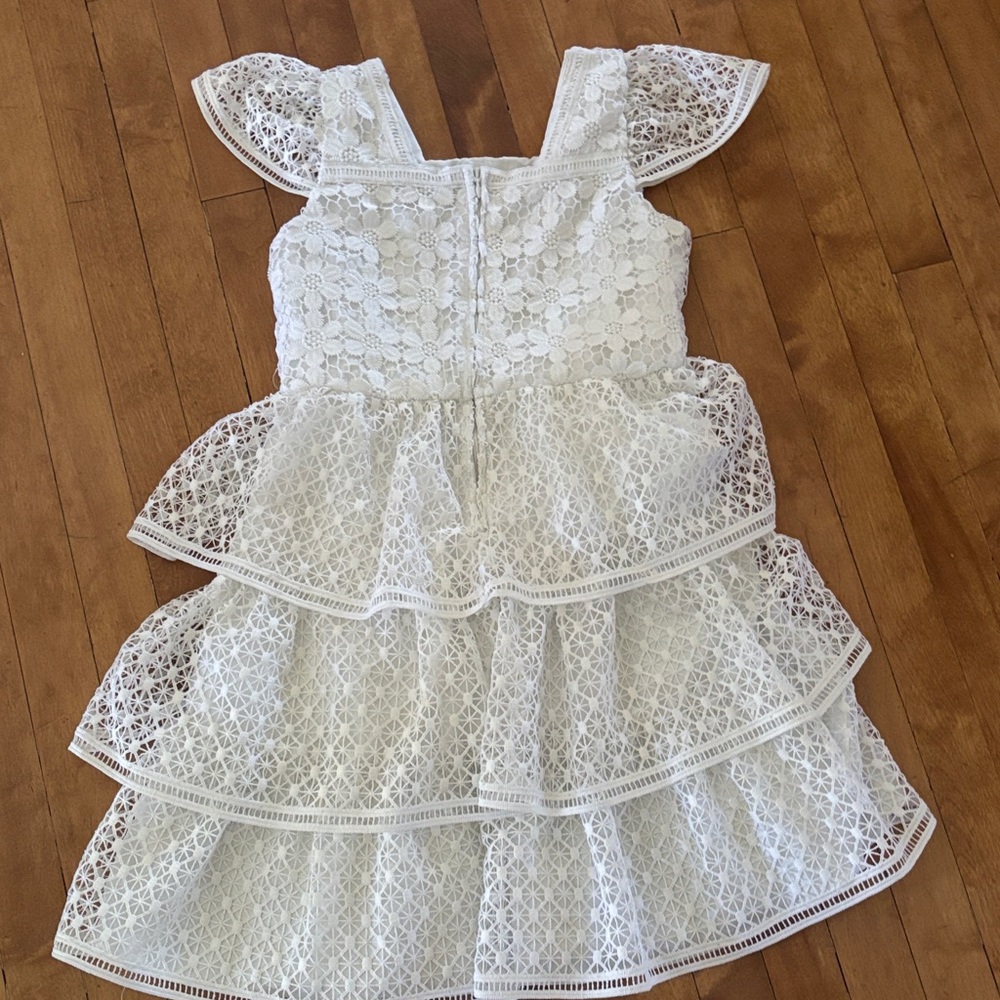 Kensie Girl White Lace Tiered Dress - Picture 3 of 5